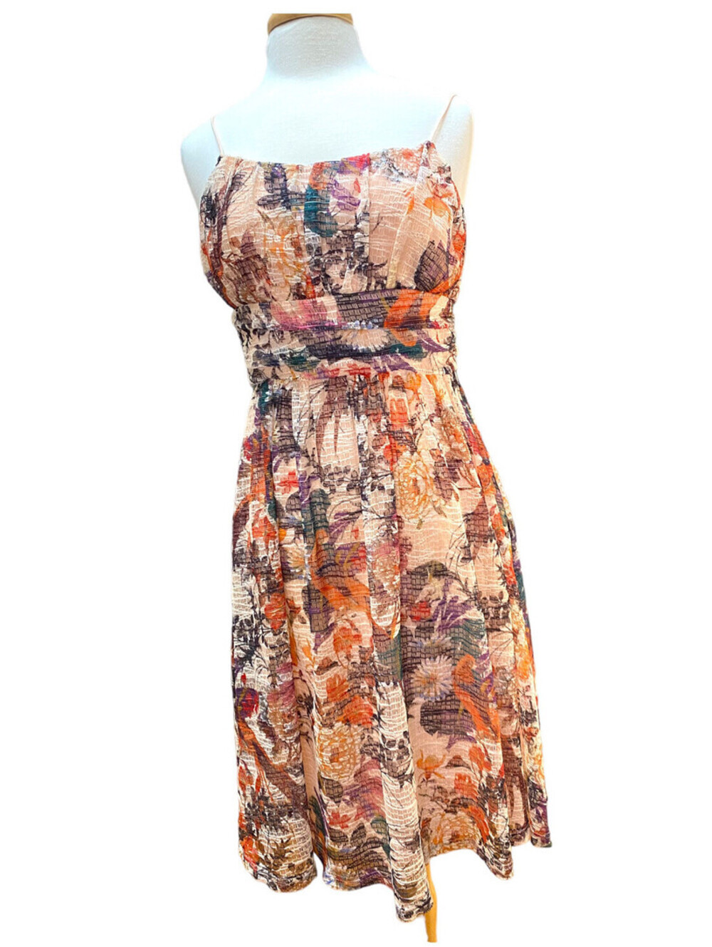 NWOT ANTHROPOLOGIE Sz. 8 FALL FLORAL LACE DRESS MAEVE MACKENZIE TEA PARTY